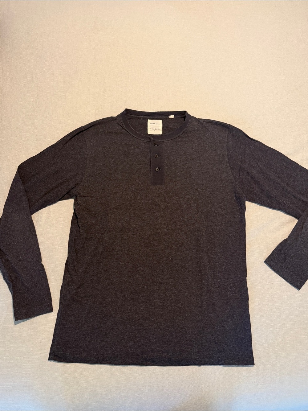 Dark Gray Henley Long-Sleeve Shirt - Unbranded